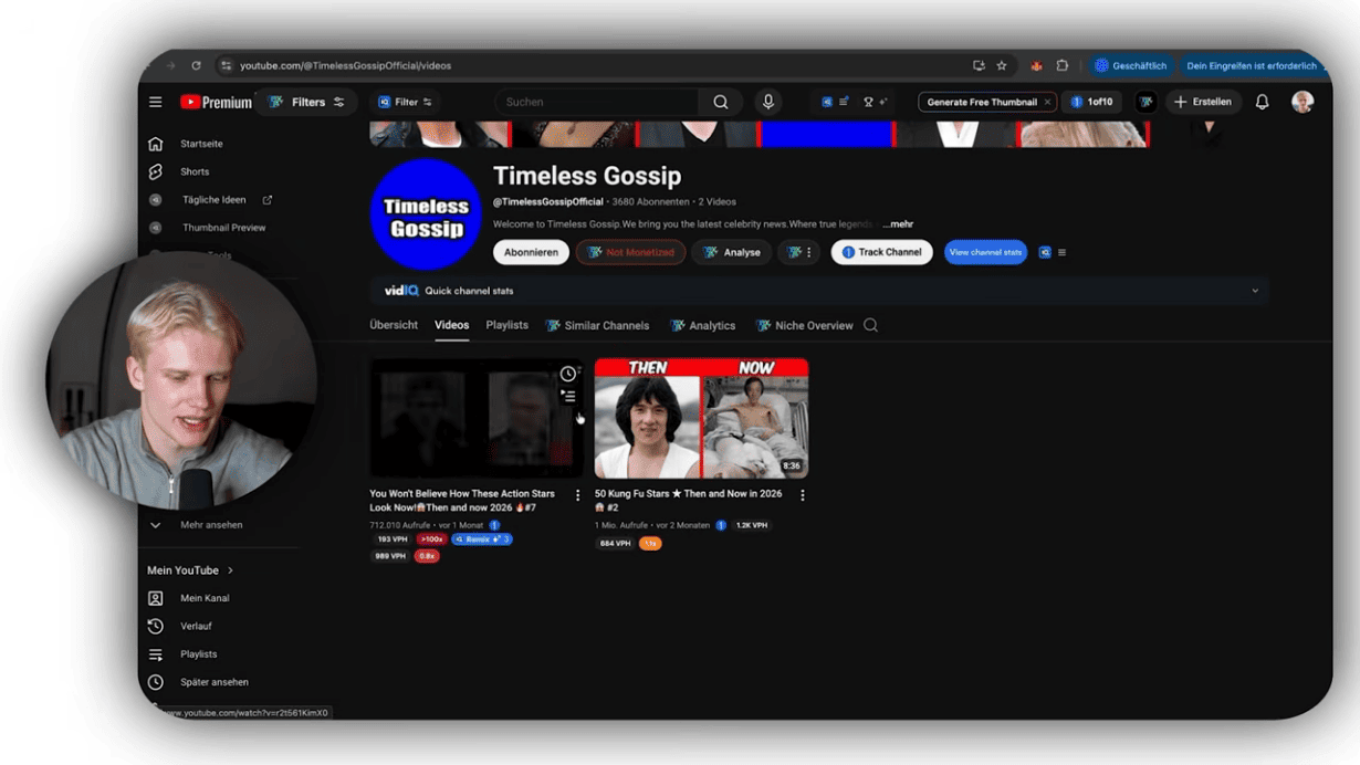Timeless Gossip, ein Faceless YouTube Channel