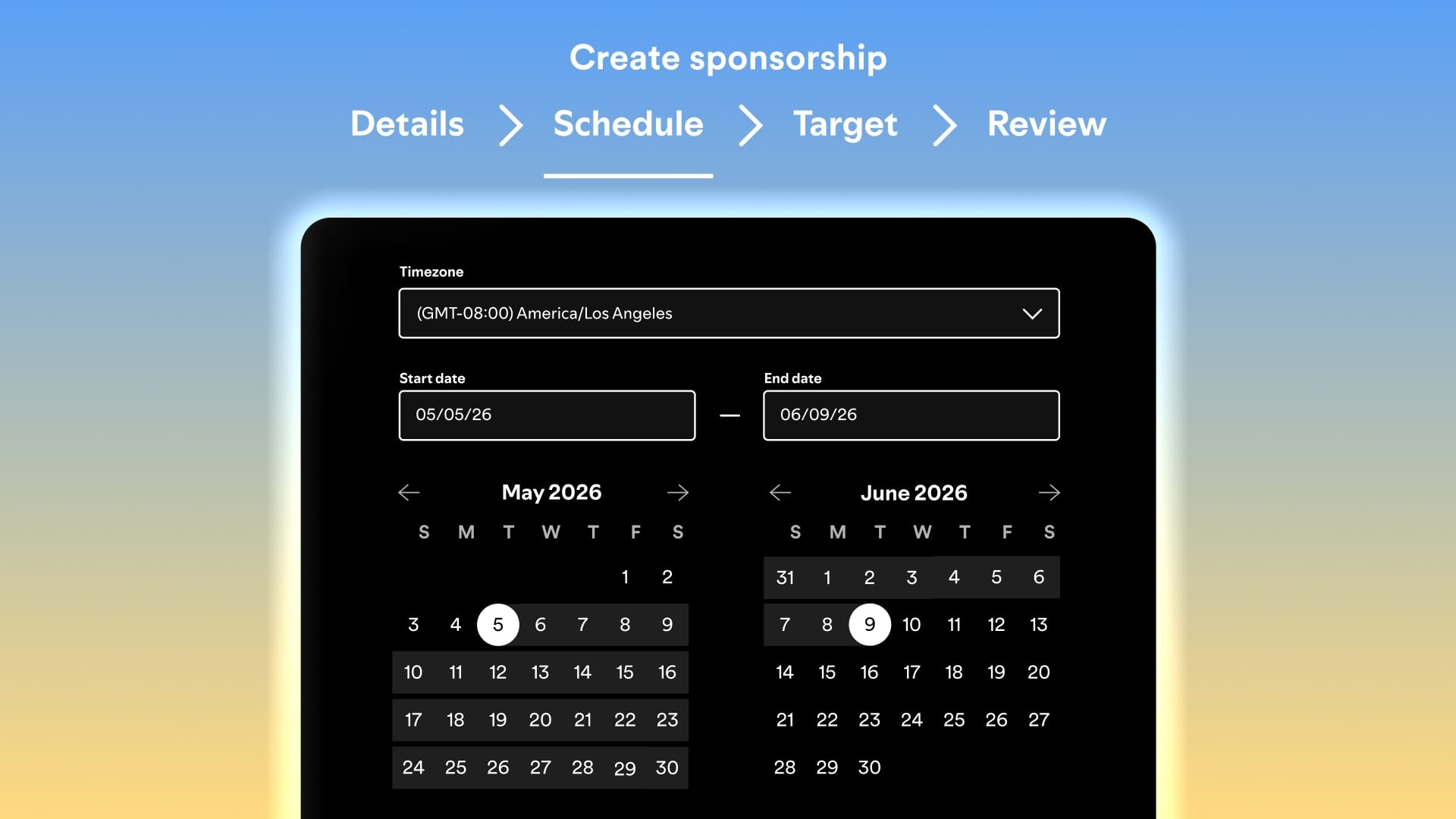 Das User Interface für Spotify Sponsorships
